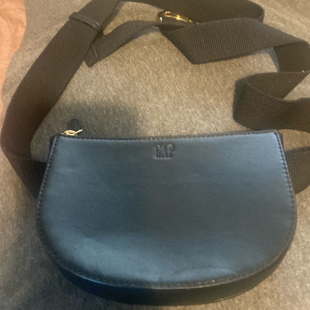 The gap black leather belt bag.